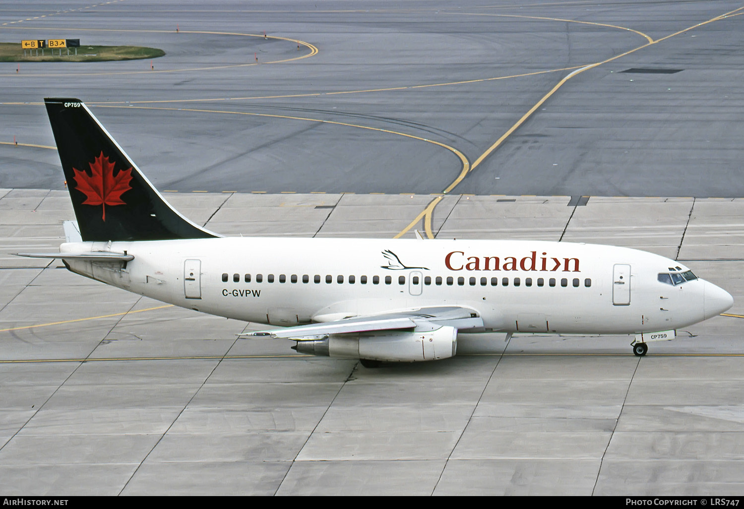 Aircraft Photo of C-GVPW | Boeing 737-275/Adv | Canadian Airlines | AirHistory.net #278216