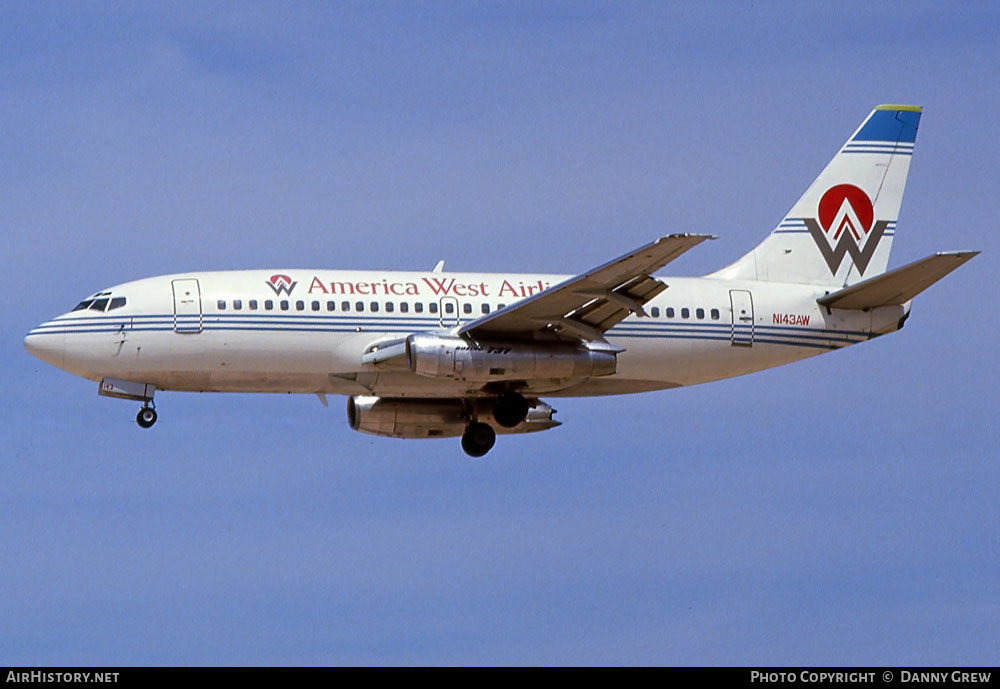 Aircraft Photo of N143AW | Boeing 737-2Q8/Adv | America West Airlines | AirHistory.net #278431