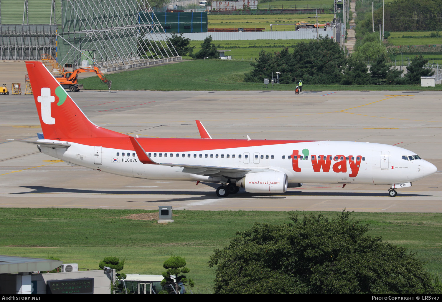 Aircraft Photo of HL8070 | Boeing 737-8AS | T'way Air | AirHistory.net #279006