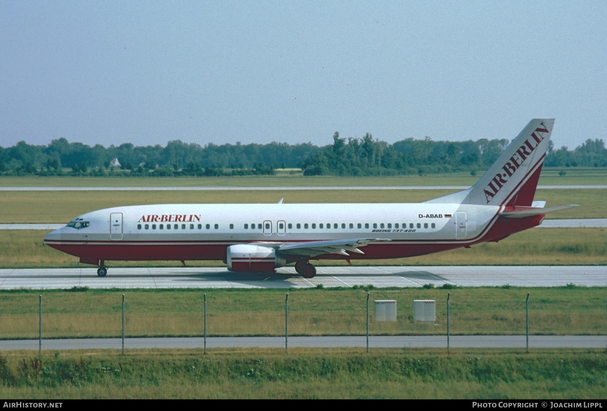 Aircraft Photo of D-ABAB | Boeing 737-4K5 | Air Berlin | AirHistory.net #279061