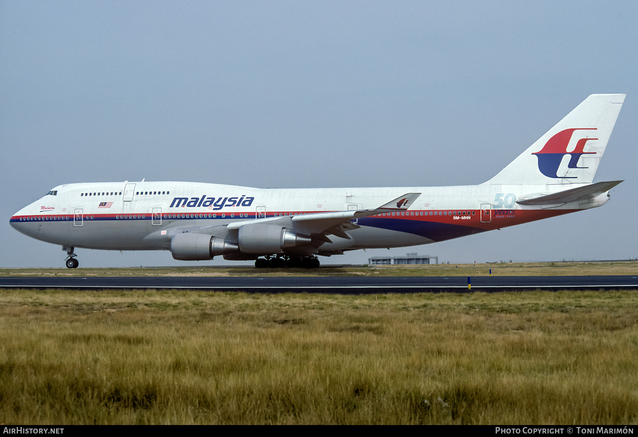 Aircraft Photo of 9M-MHN | Boeing 747-4H6 | Malaysia Airlines | AirHistory.net #279344