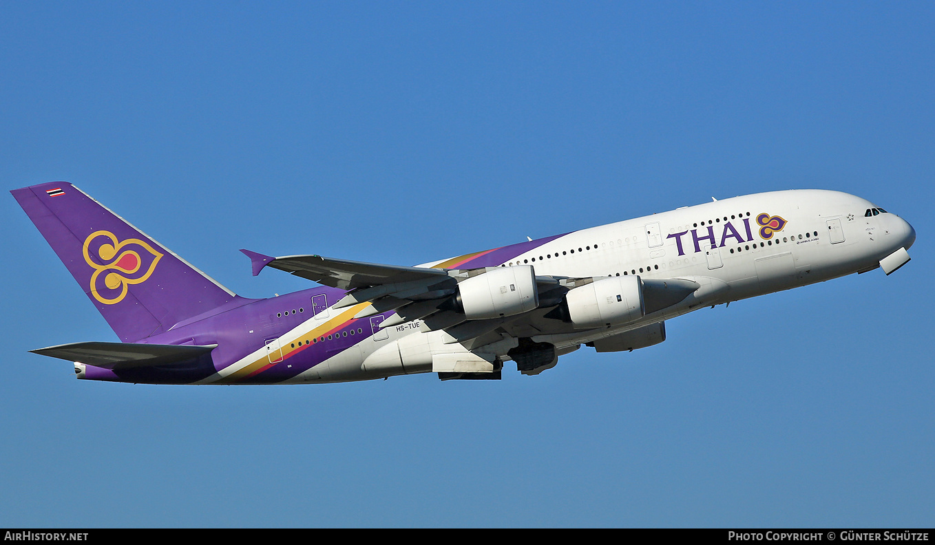 Aircraft Photo of HS-TUE | Airbus A380-841 | Thai Airways International | AirHistory.net #279603