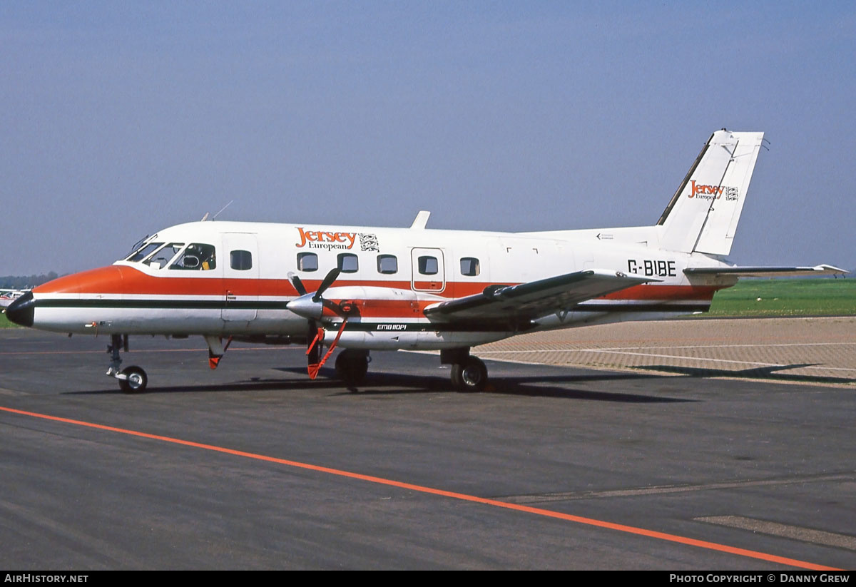 Aircraft Photo of G-BIBE | Embraer EMB-110P1 Bandeirante | Jersey European Airways | AirHistory.net #280275