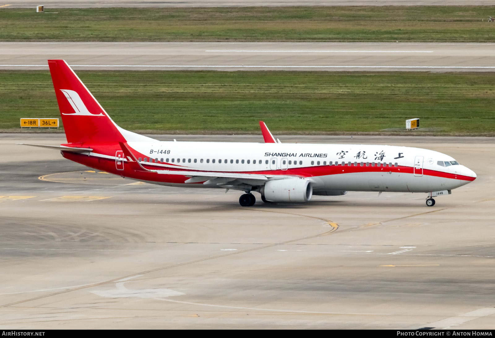 Aircraft Photo of B-1448 | Boeing 737-800 | Shanghai Airlines | AirHistory.net #280349