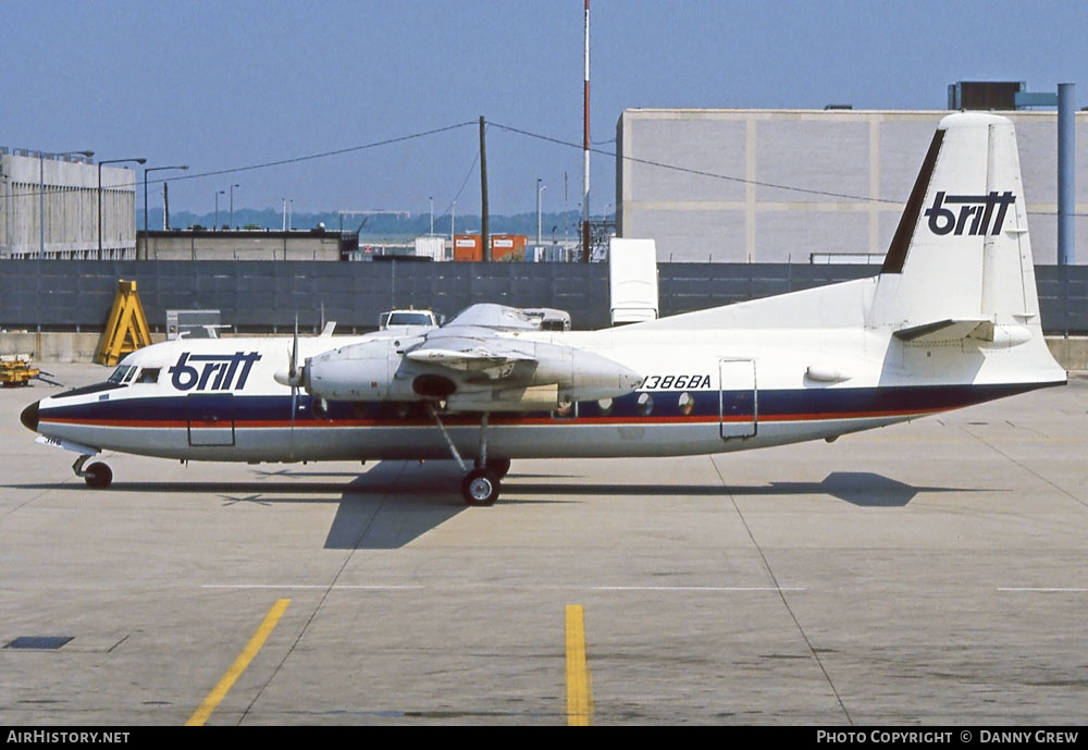 Aircraft Photo of N386BA | Fairchild F-27 | Britt Airways | AirHistory.net #280554
