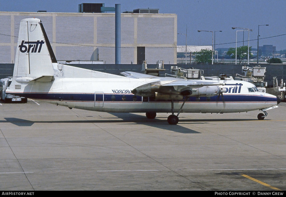 Aircraft Photo of N383BA | Fairchild F-27J | Britt Airways | AirHistory.net #280576
