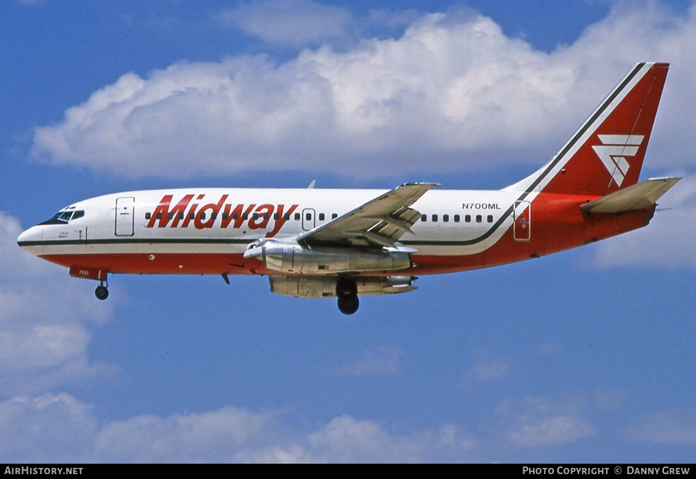 Aircraft Photo of N700ML | Boeing 737-2K9/Adv | Midway Airlines | AirHistory.net #280805