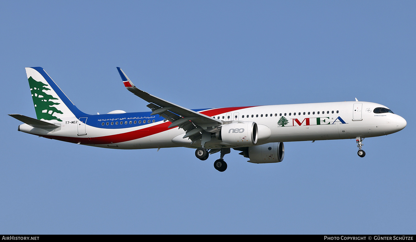 Aircraft Photo of T7-ME2 | Airbus A321-271NX | MEA - Middle East Airlines | AirHistory.net #280857