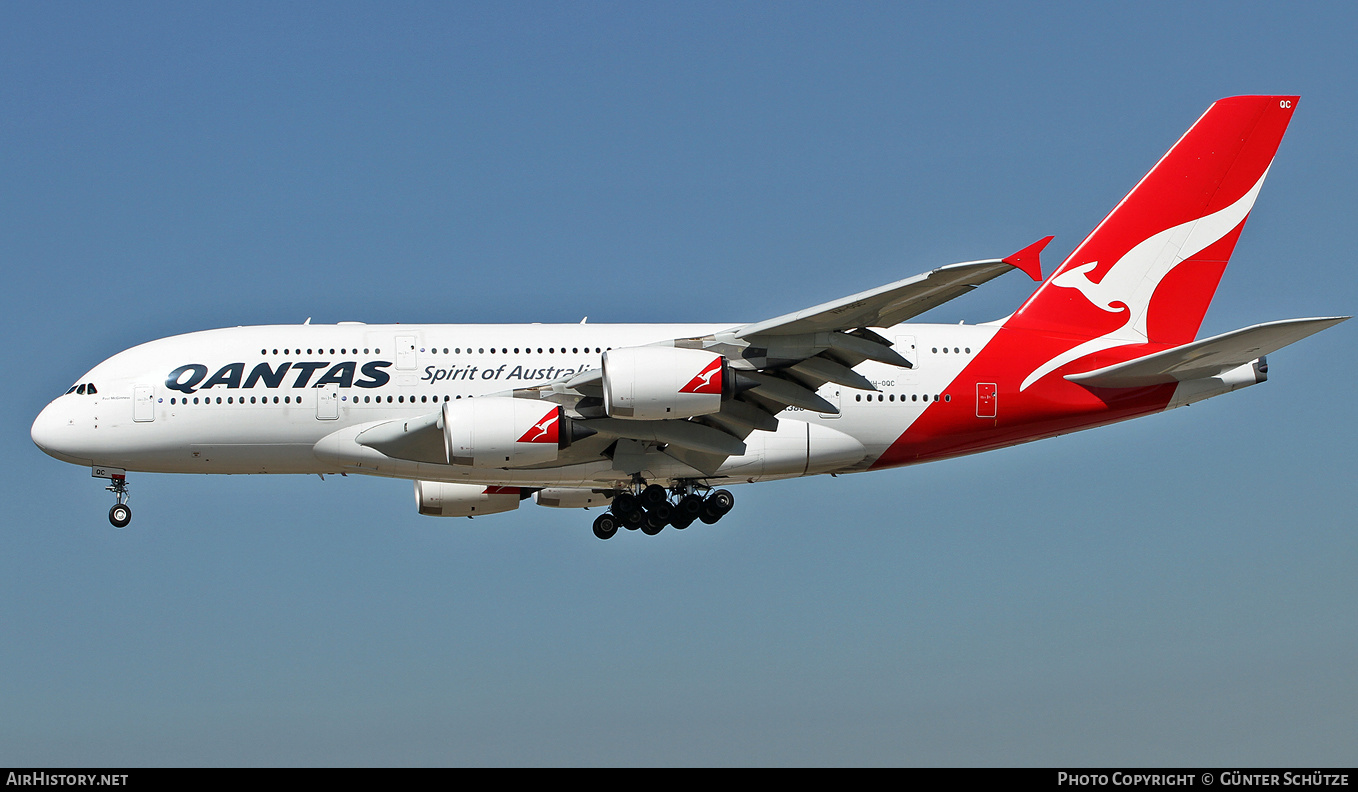 Aircraft Photo of VH-OQC | Airbus A380-842 | Qantas | AirHistory.net #281011
