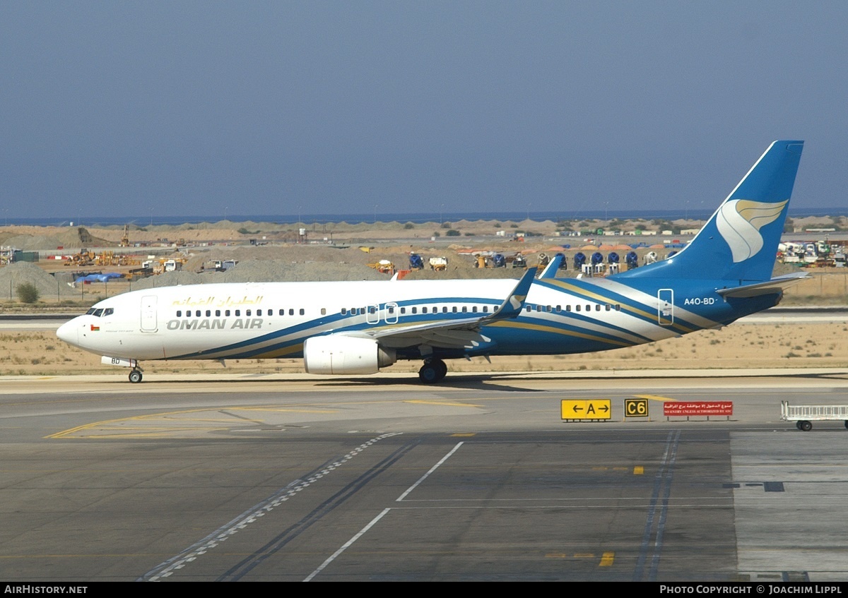 Aircraft Photo of A4O-BD | Boeing 737-81M | Oman Air | AirHistory.net #281538