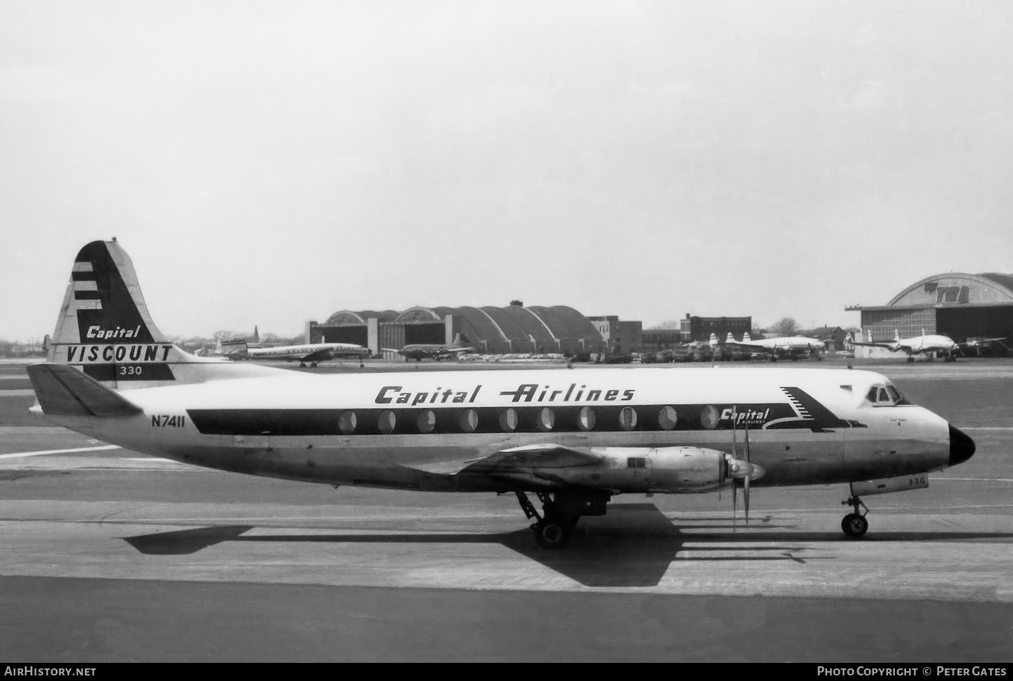 Aircraft Photo of N7411 | Vickers 745D Viscount | Capital Airlines | AirHistory.net #281580