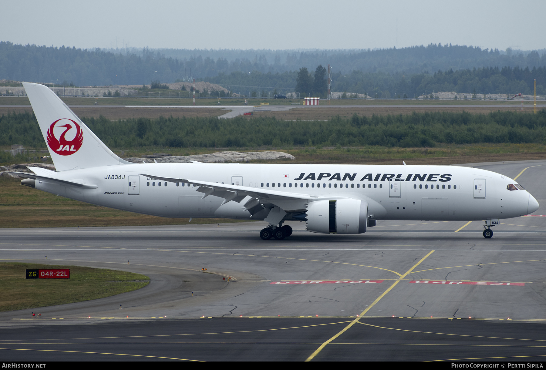 Aircraft Photo of JA834J | Boeing 787-8 Dreamliner | Japan Airlines - JAL | AirHistory.net #281810