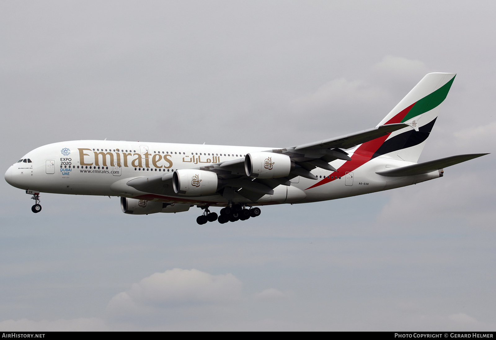 Aircraft Photo of A6-EOR | Airbus A380-861 | Emirates | AirHistory.net #282052