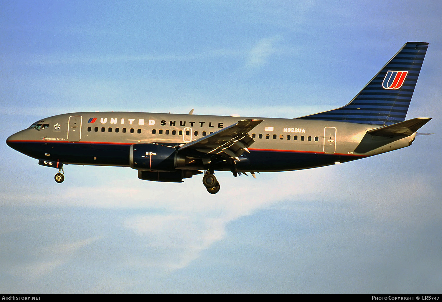 Aircraft Photo of N922UA | Boeing 737-522 | United Shuttle | AirHistory.net #282184