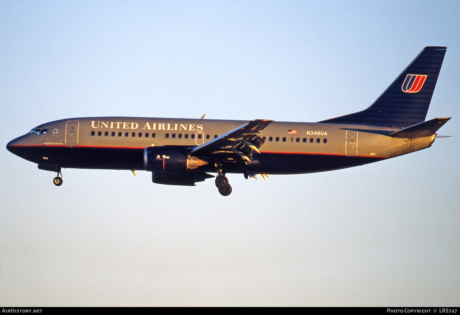 Aircraft Photo of N346UA | Boeing 737-322 | United Airlines | AirHistory.net #282273