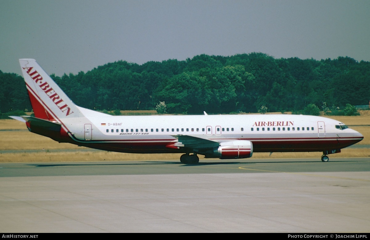 Aircraft Photo of D-ABAF | Boeing 737-4Y0 | Air Berlin | AirHistory.net #282487