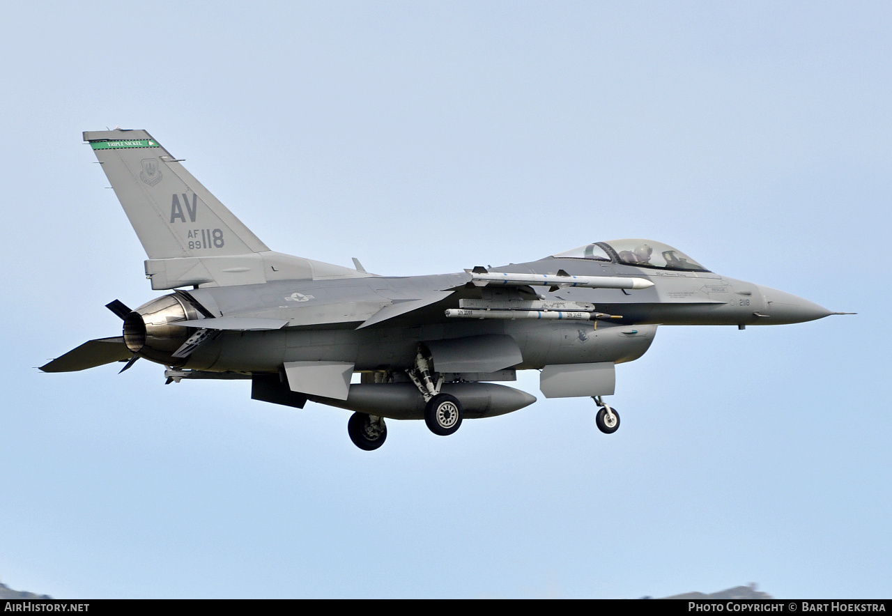 Aircraft Photo of 89-2118 / AF89-118 | General Dynamics F-16CM Fighting Falcon | USA - Air Force | AirHistory.net #283462