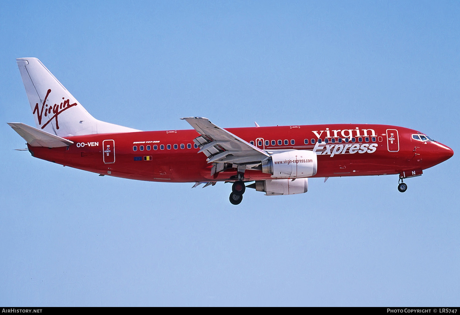 Aircraft Photo of OO-VEN | Boeing 737-36N | Virgin Express | AirHistory.net #283589