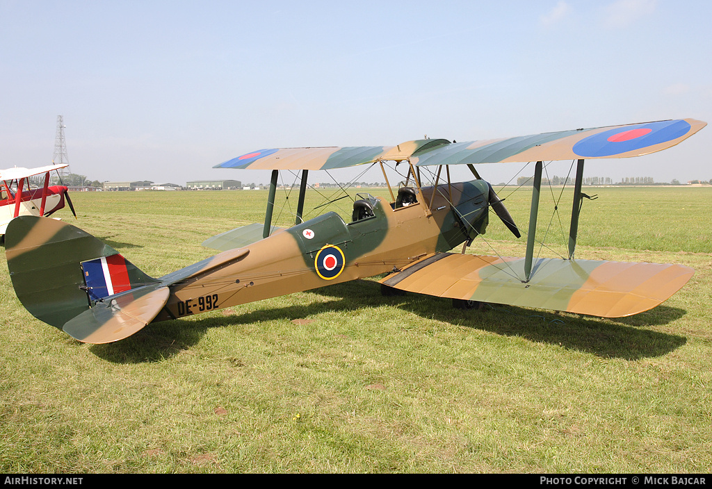 Aircraft Photo of G-AXXV / DE992 | De Havilland D.H. 82A Tiger Moth | UK - Air Force | AirHistory.net #283629