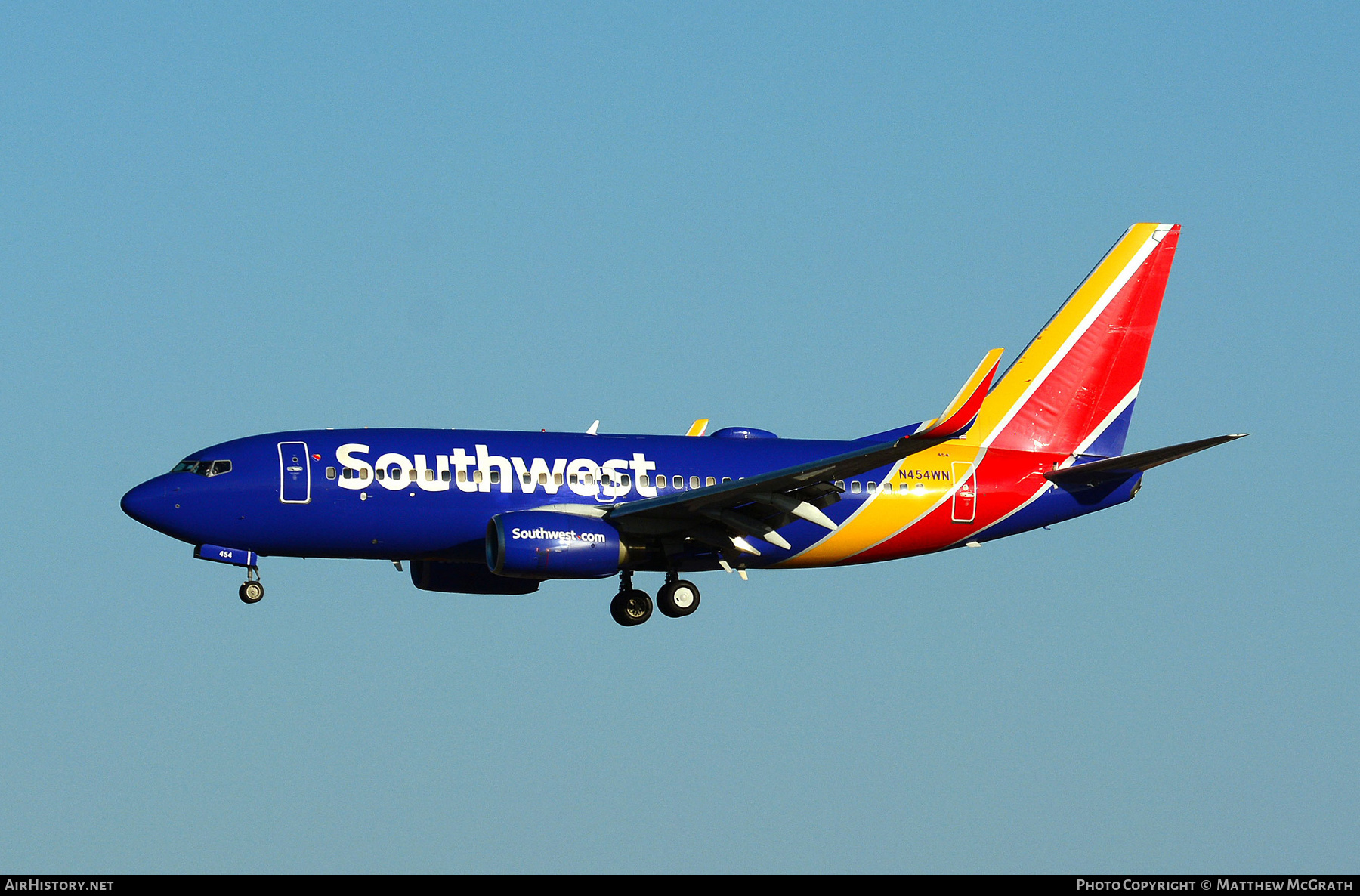 Aircraft Photo of N454WN | Boeing 737-7H4 | Southwest Airlines | AirHistory.net #283933