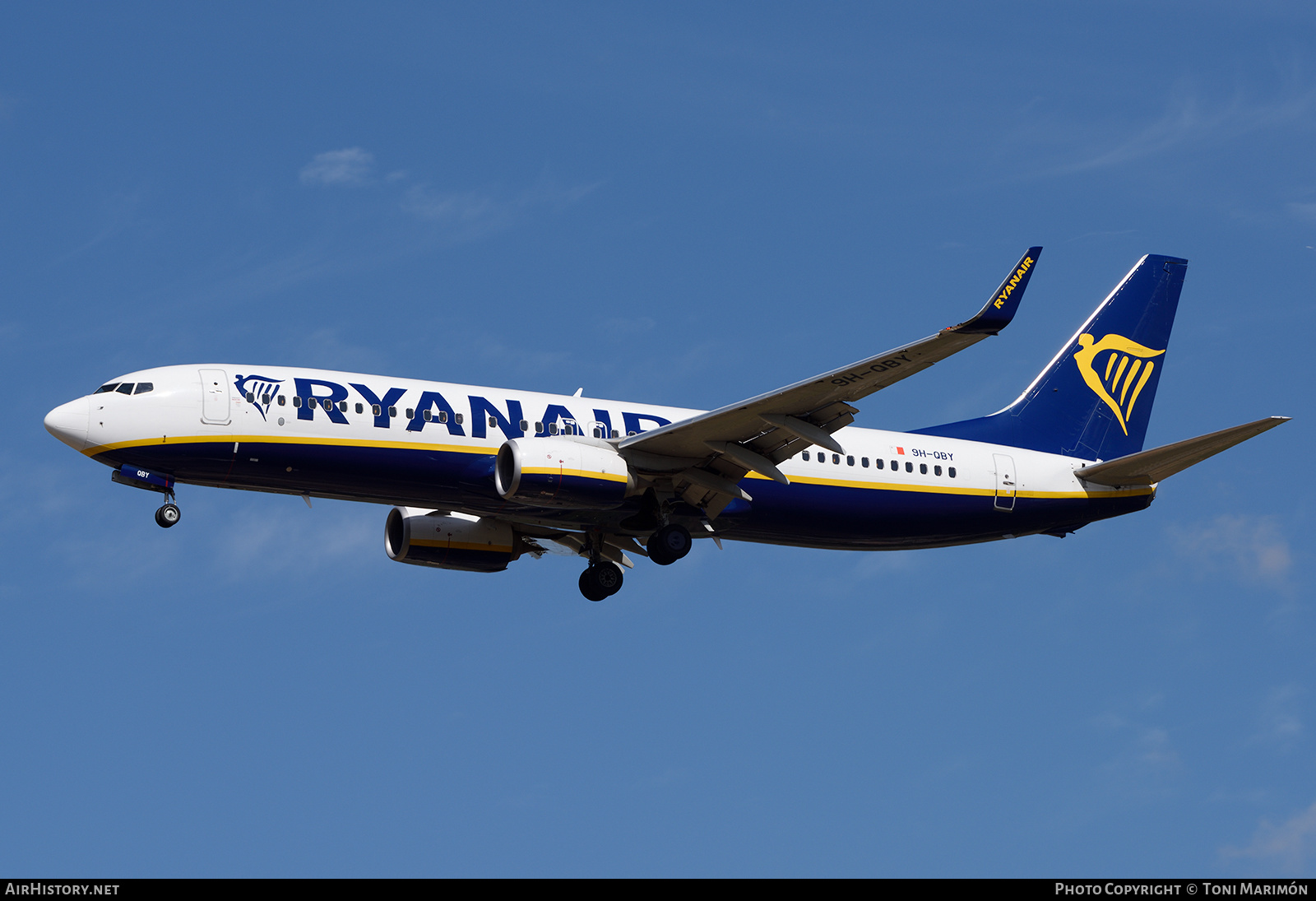 Aircraft Photo of 9H-QBY | Boeing 737-8AS | Ryanair | AirHistory.net #284095