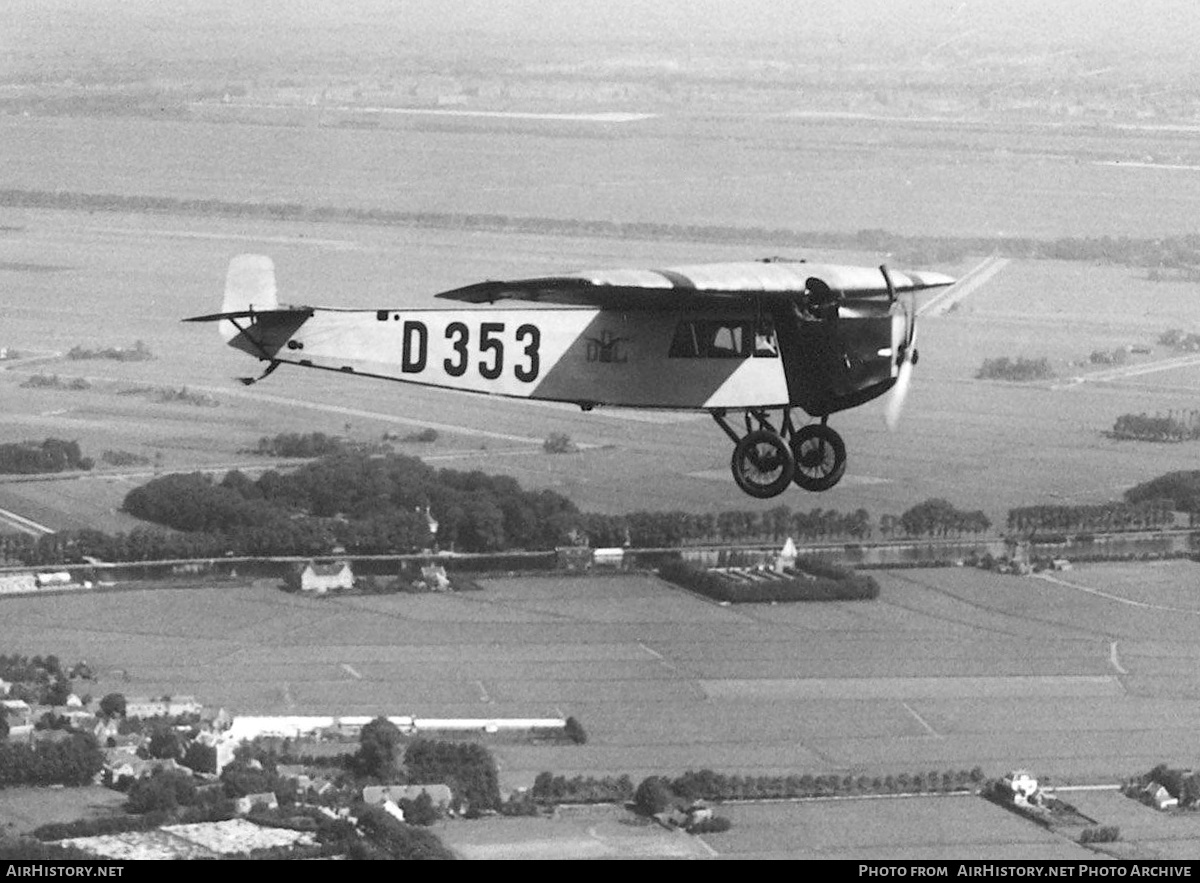 Aircraft Photo of D-353 | Fokker-Grulich F.III | Danish Air Lines - Det Danske Luftfartselskab - DDL | AirHistory.net #284118