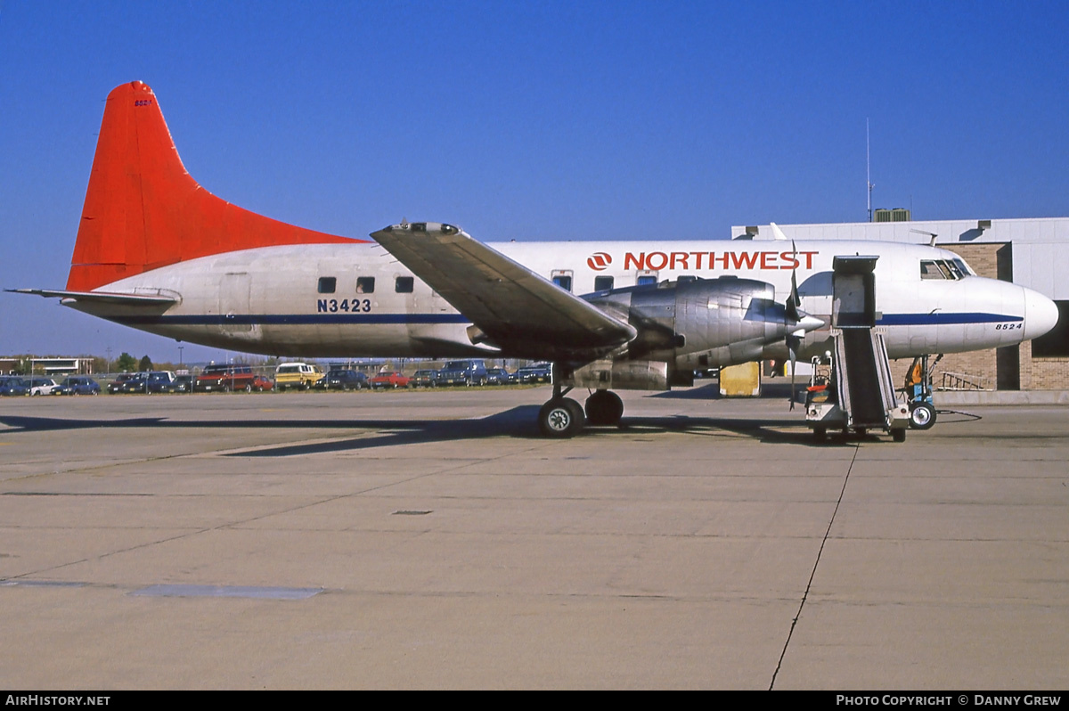 Aircraft Photo of N3423 | Convair 580 | Northwest Airlines | AirHistory.net #284120