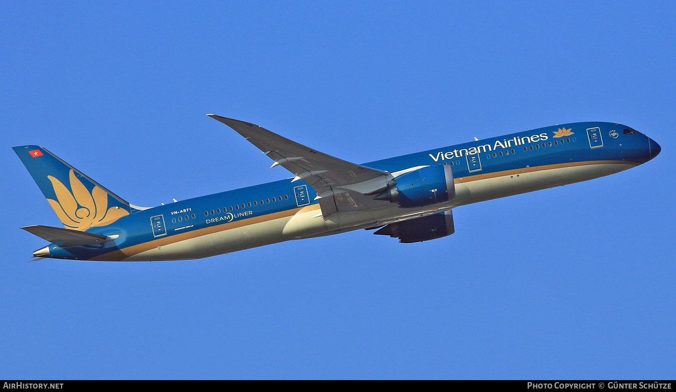 Aircraft Photo of VN-A871 | Boeing 787-9 Dreamliner | Vietnam Airlines | AirHistory.net #284316