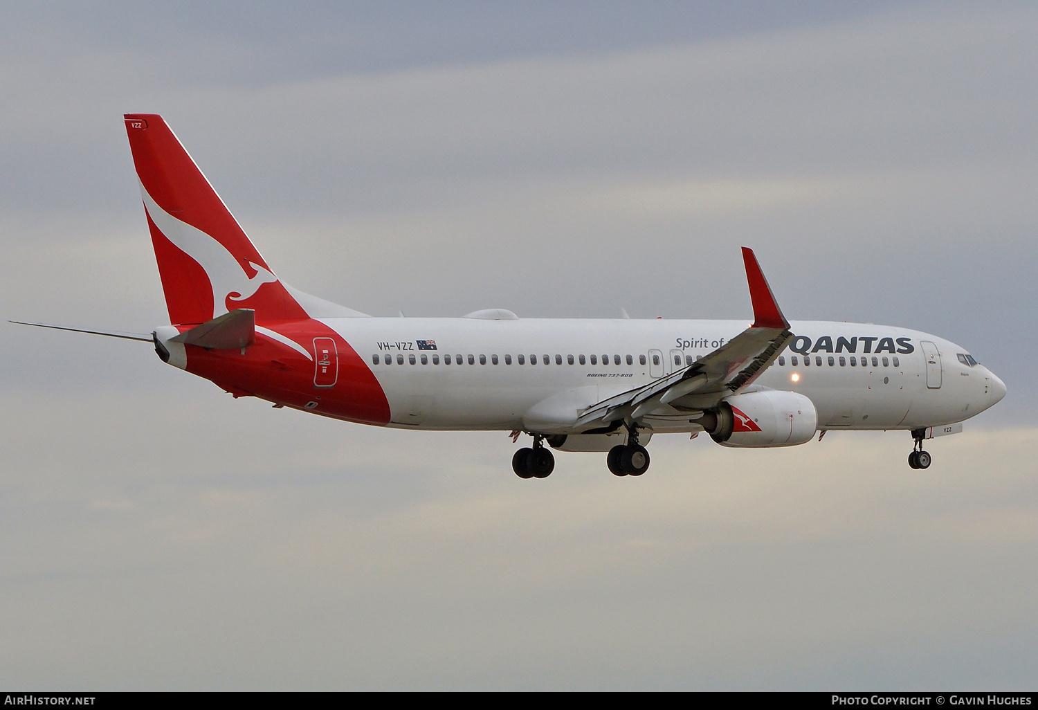 Aircraft Photo of VH-VZZ | Boeing 737-838 | Qantas | AirHistory.net #284497