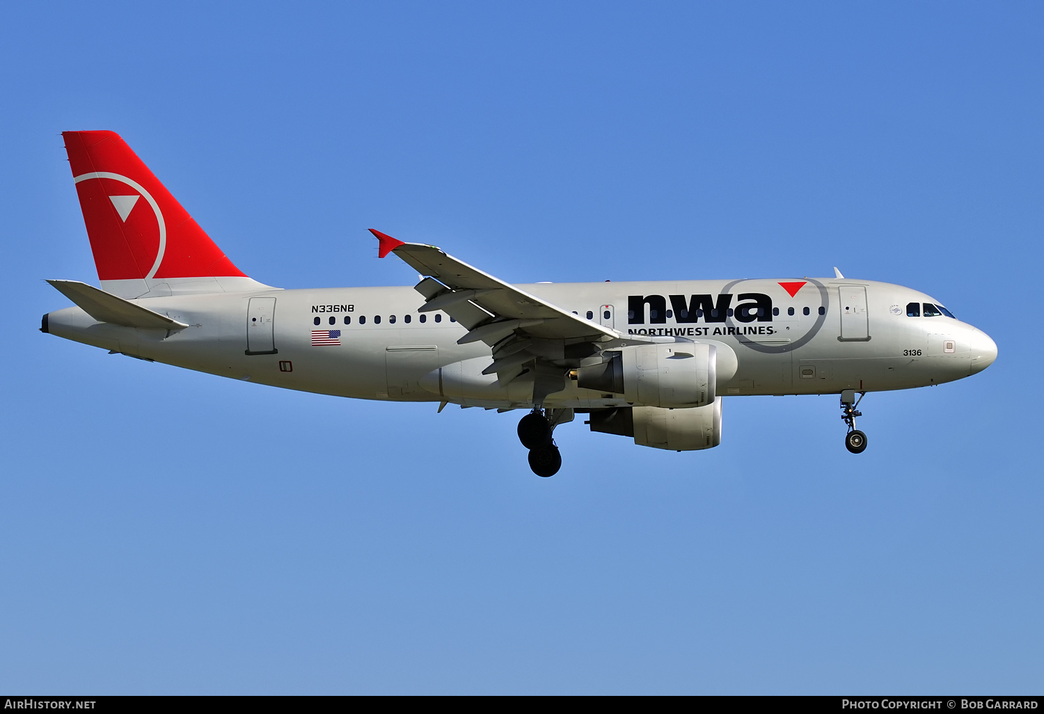 Aircraft Photo of N336NB | Airbus A319-114 | Northwest Airlines | AirHistory.net #284581