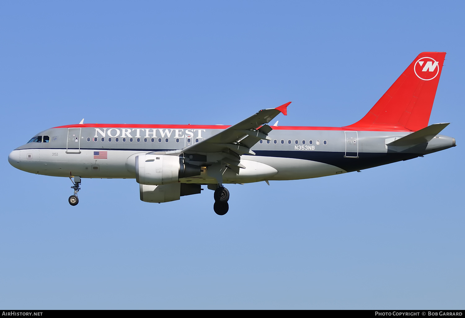 Aircraft Photo of N353NB | Airbus A319-114 | Northwest Airlines | AirHistory.net #285035