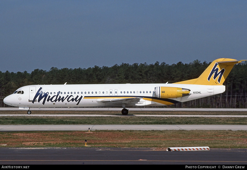 Aircraft Photo of N110ML | Fokker 100 (F28-0100) | Midway Airlines | AirHistory.net #286209