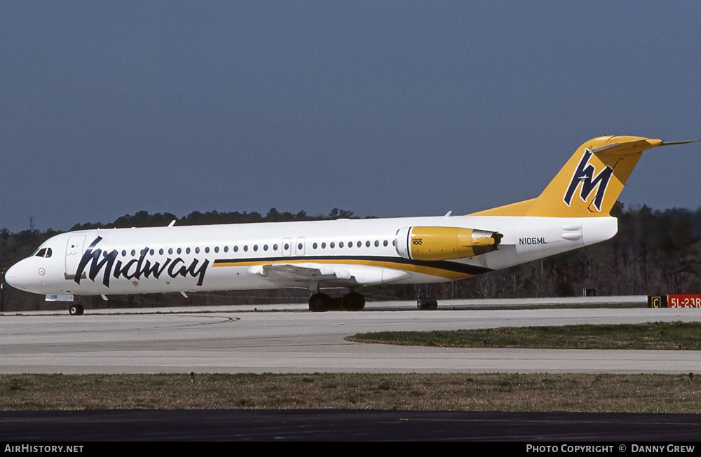 Aircraft Photo of N106ML | Fokker 100 (F28-0100) | Midway Airlines | AirHistory.net #286305
