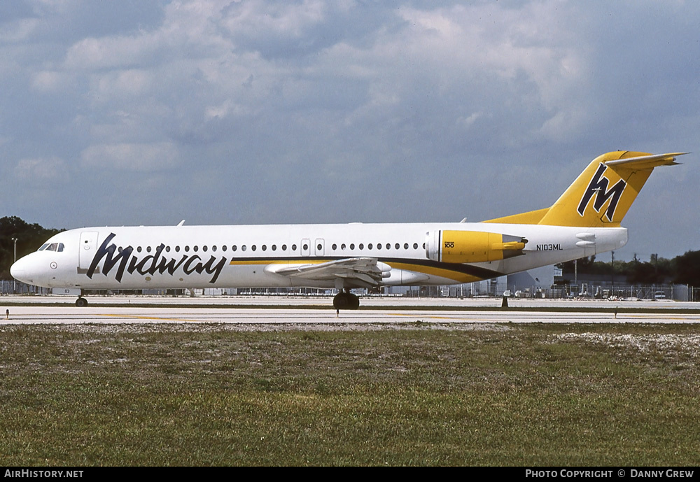 Aircraft Photo of N103ML | Fokker 100 (F28-0100) | Midway Airlines | AirHistory.net #287102