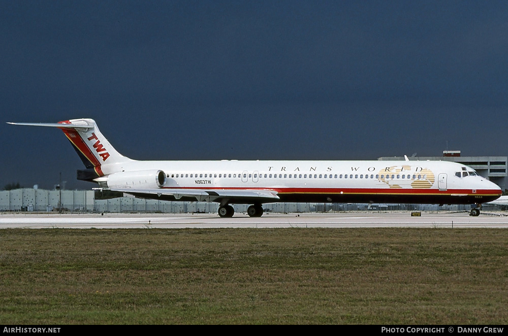 Aircraft Photo of N963TW | McDonnell Douglas MD-83 (DC-9-83) | Trans World Airlines - TWA | AirHistory.net #287537