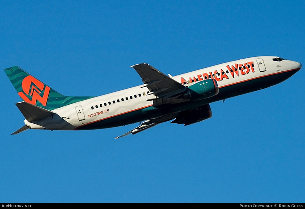 Aircraft Photo of N307AW | Boeing 737-3G7 | America West Airlines | AirHistory.net #287717
