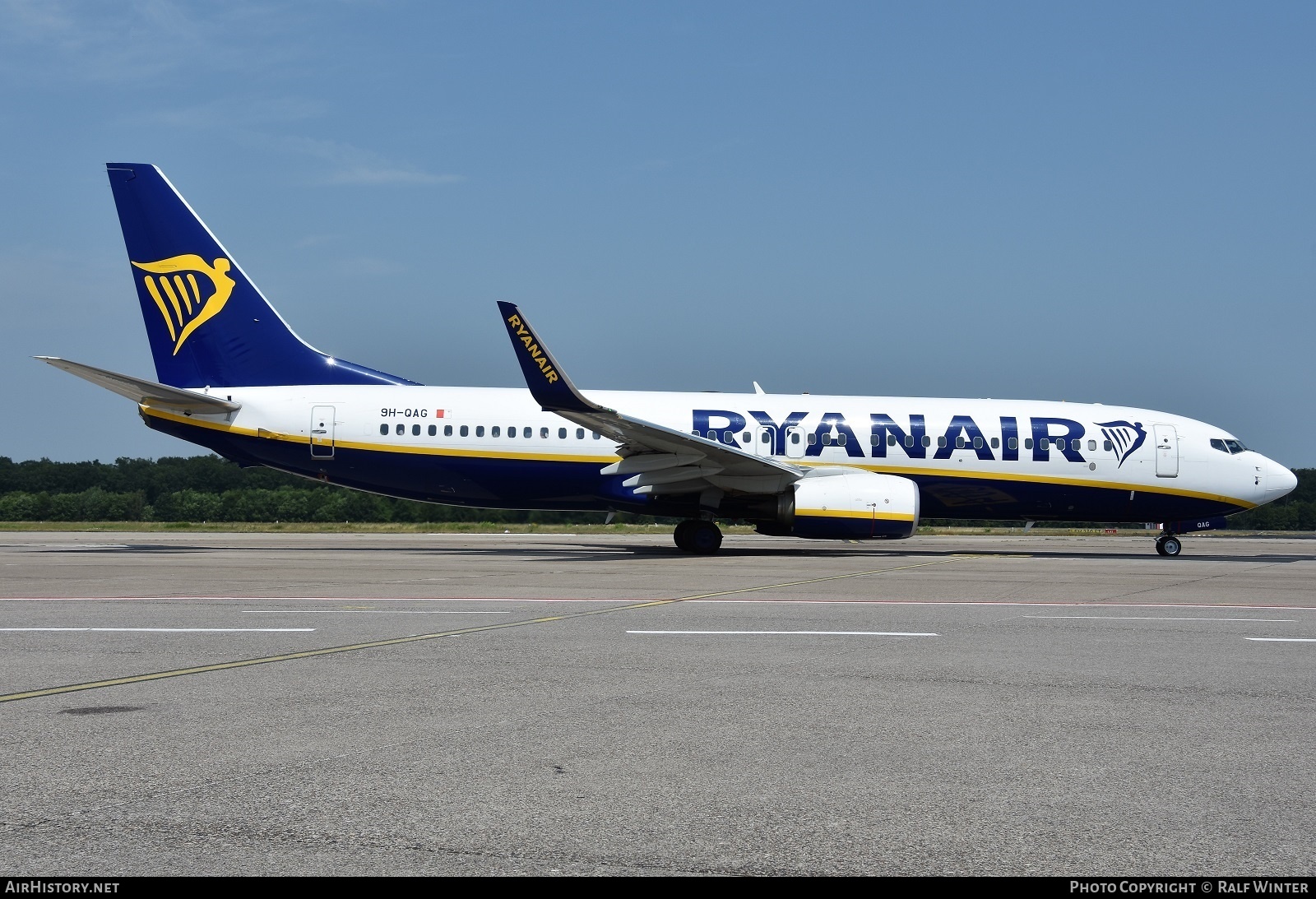 Aircraft Photo of 9H-QAG | Boeing 737-800 | Ryanair | AirHistory.net #287988