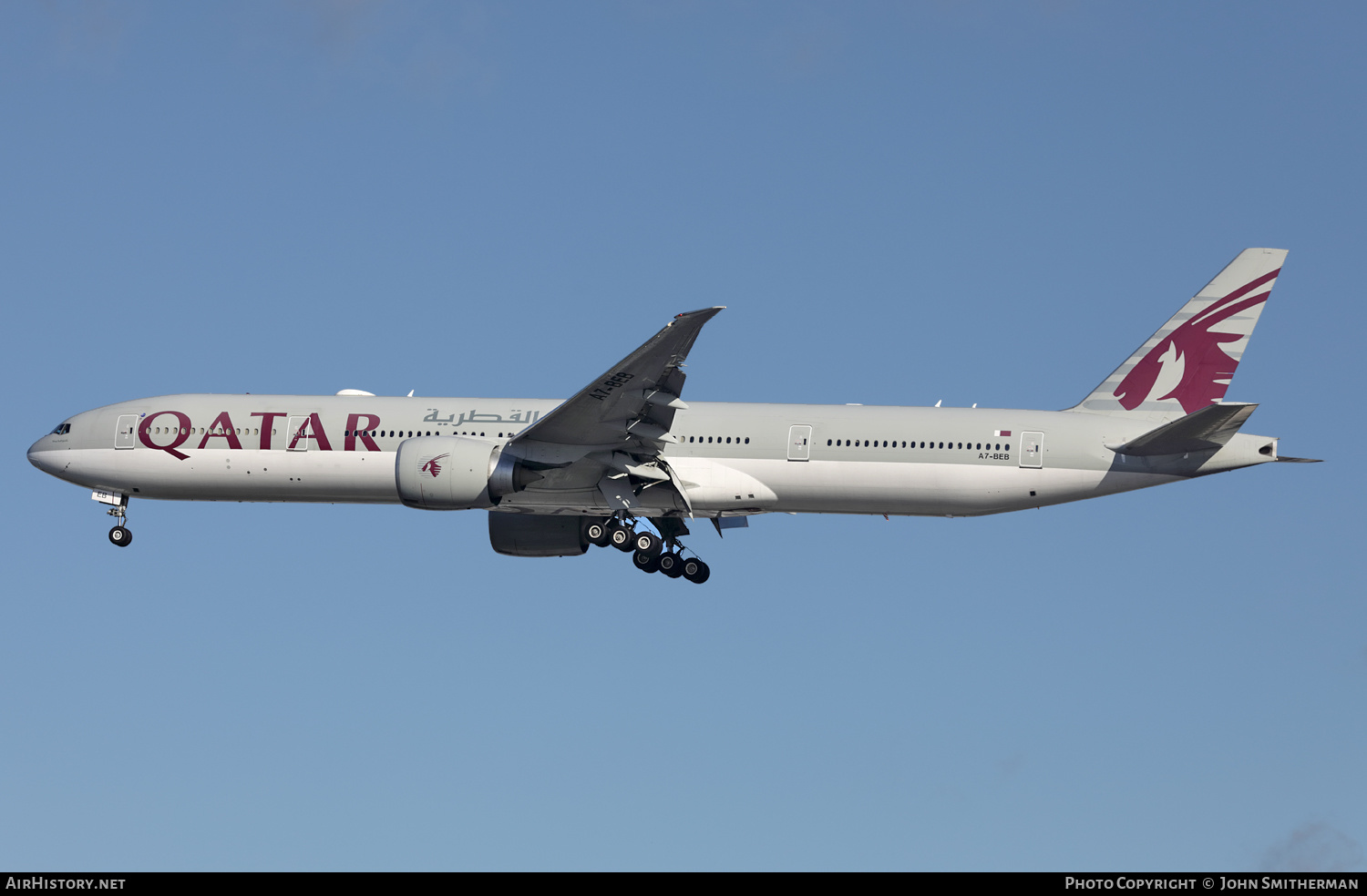 Aircraft Photo of A7-BEB | Boeing 777-3DZ/ER | Qatar Airways | AirHistory.net #288487