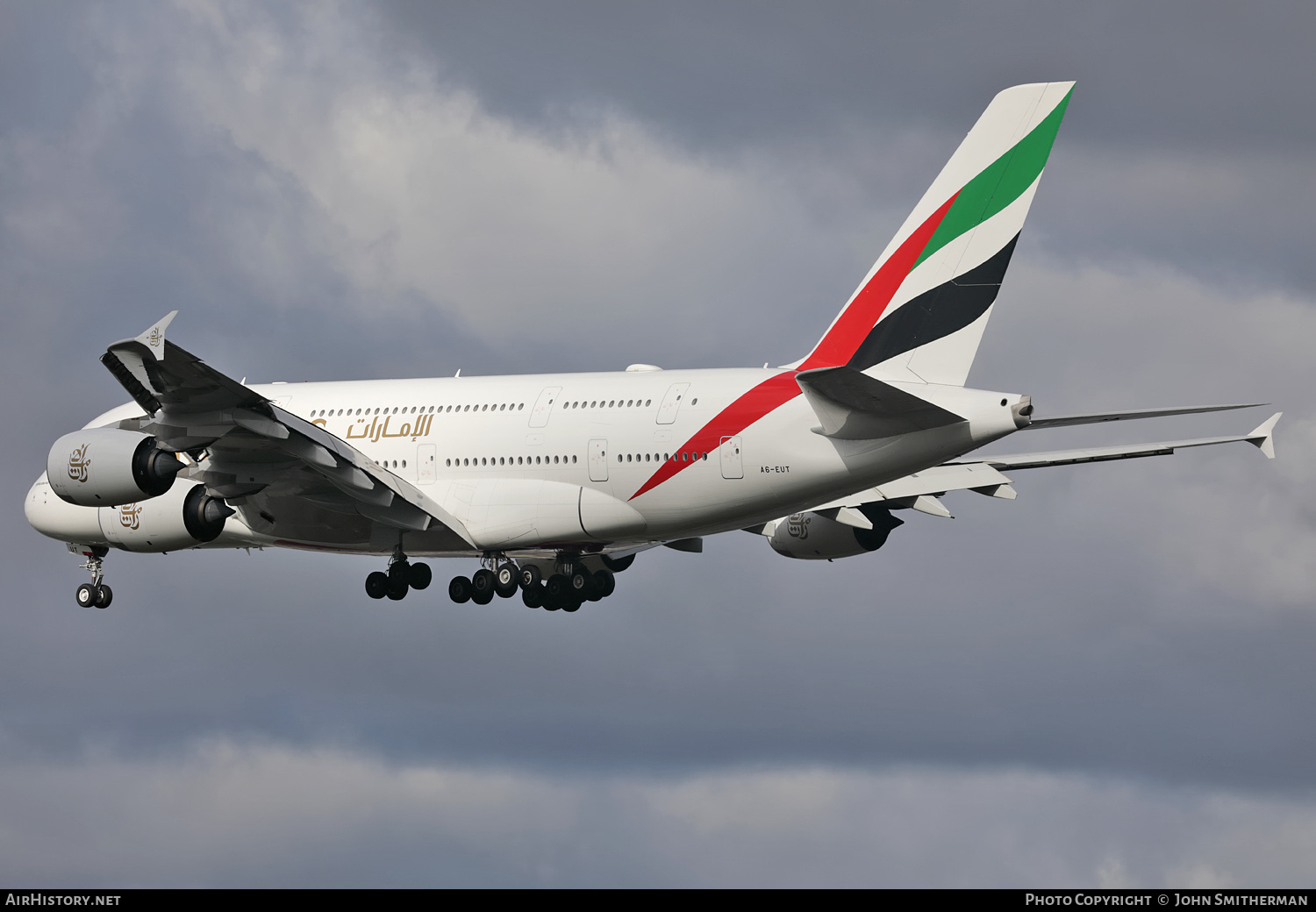 Aircraft Photo of A6-EUT | Airbus A380-842 | Emirates | AirHistory.net #288509