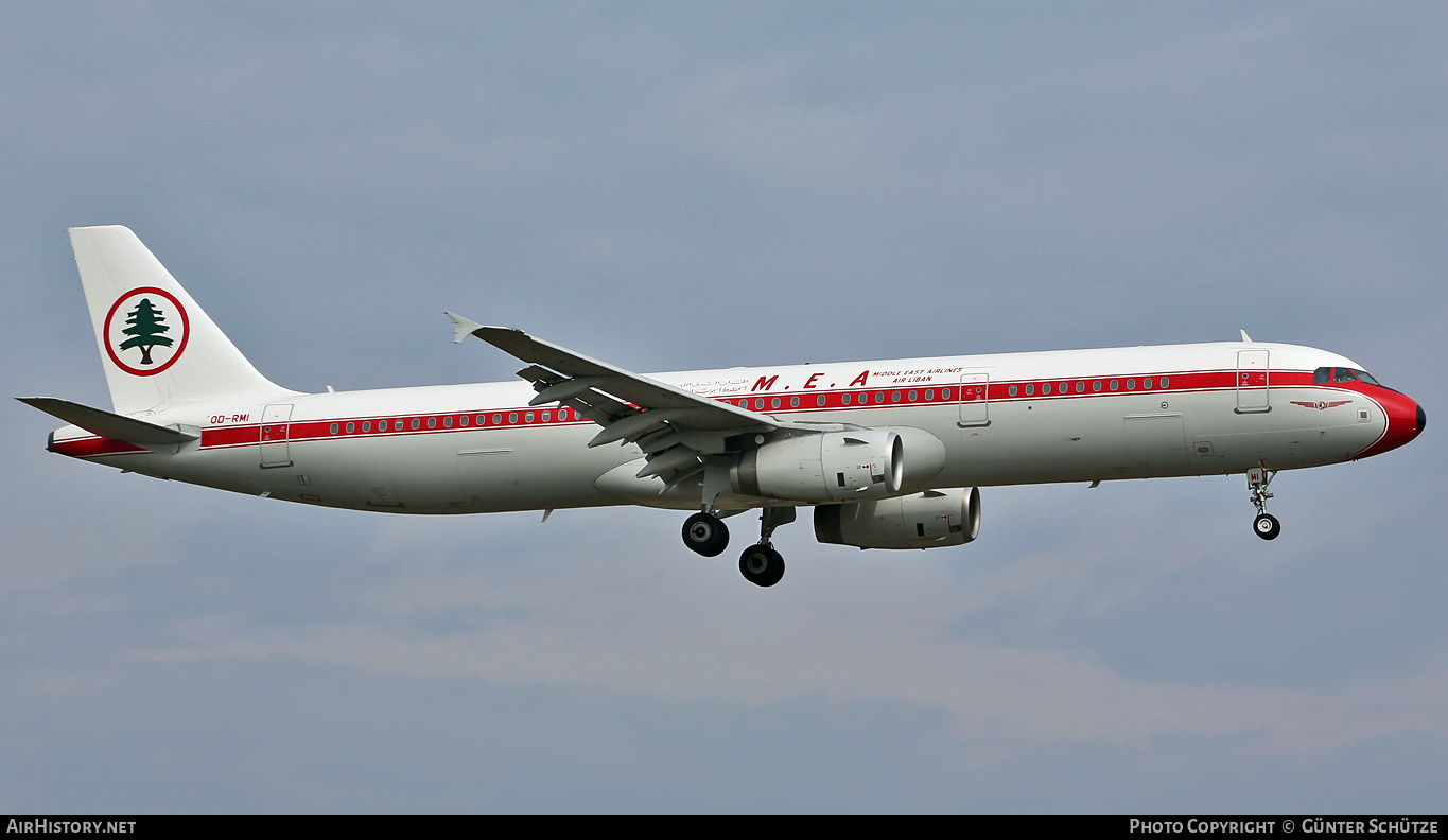 Aircraft Photo of OD-RMI | Airbus A321-231 | MEA - Middle East Airlines | AirHistory.net #288583