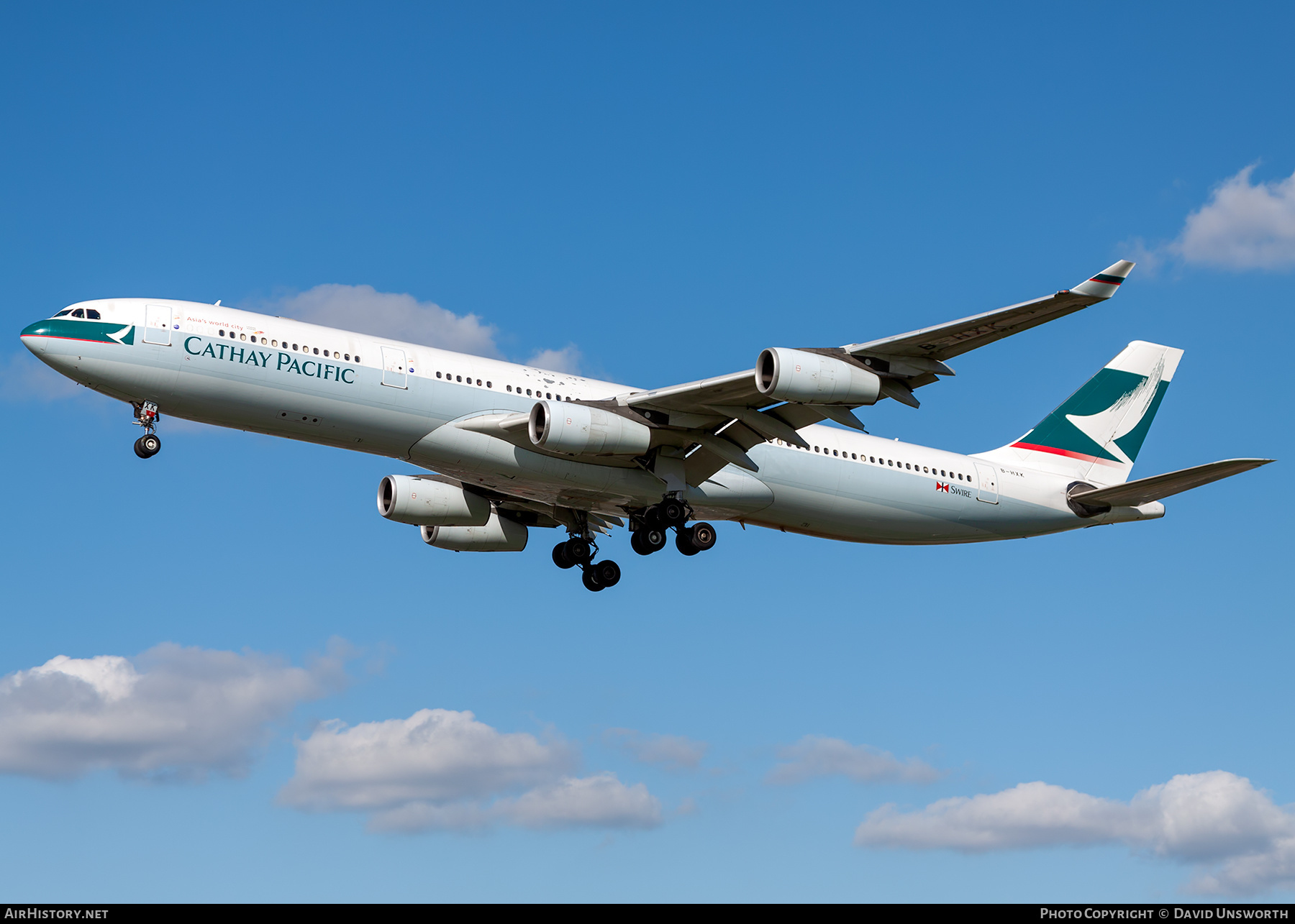 Aircraft Photo of B-HXK | Airbus A340-313 | Cathay Pacific Airways | AirHistory.net #288763