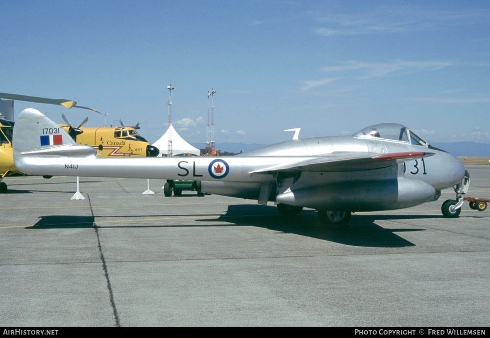 Aircraft Photo of N41J / 17031 | De Havilland D.H. 100 Vampire F3 | Canada - Air Force | AirHistory.net #288970