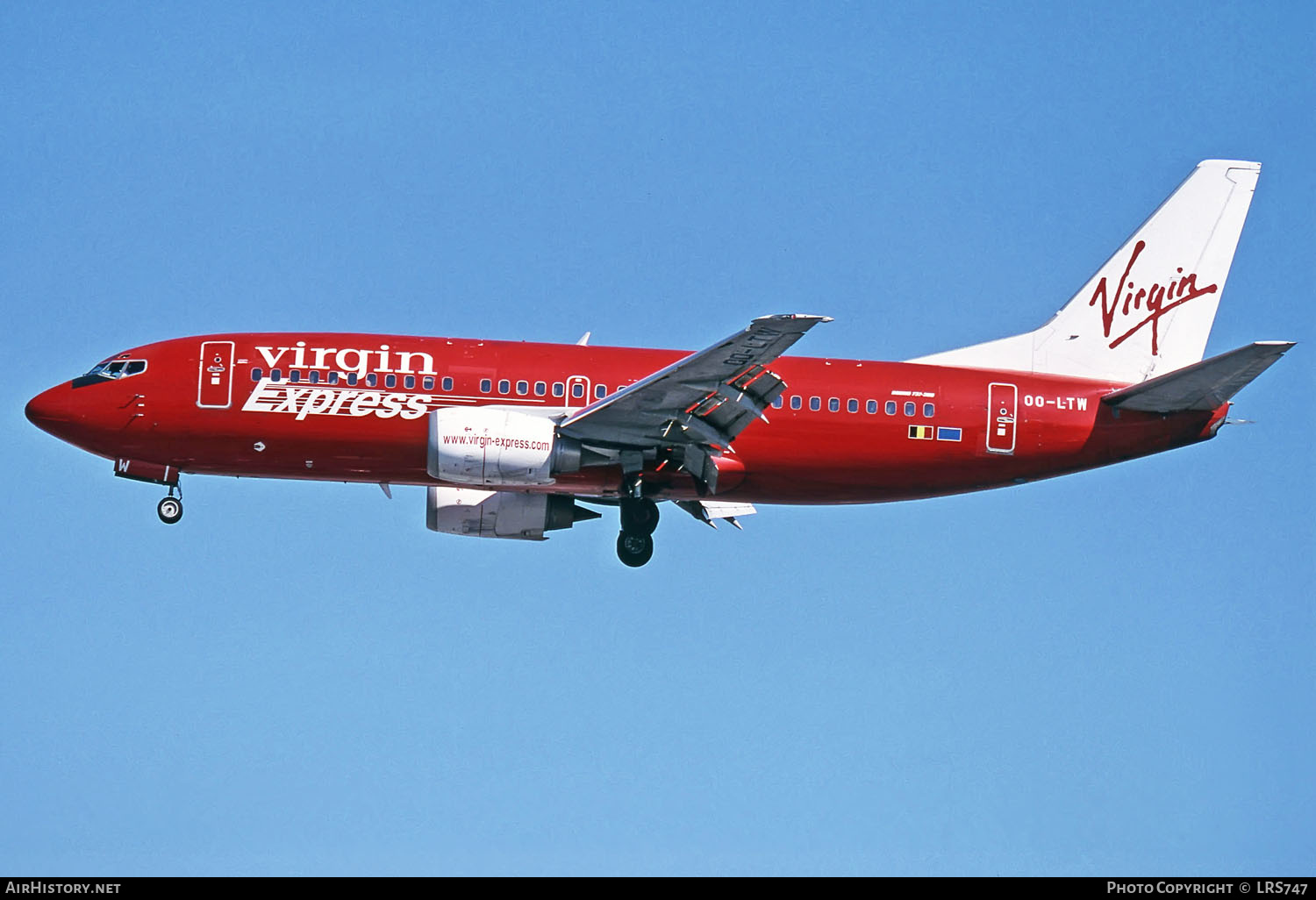 Aircraft Photo of OO-LTW | Boeing 737-33A | Virgin Express | AirHistory.net #289012