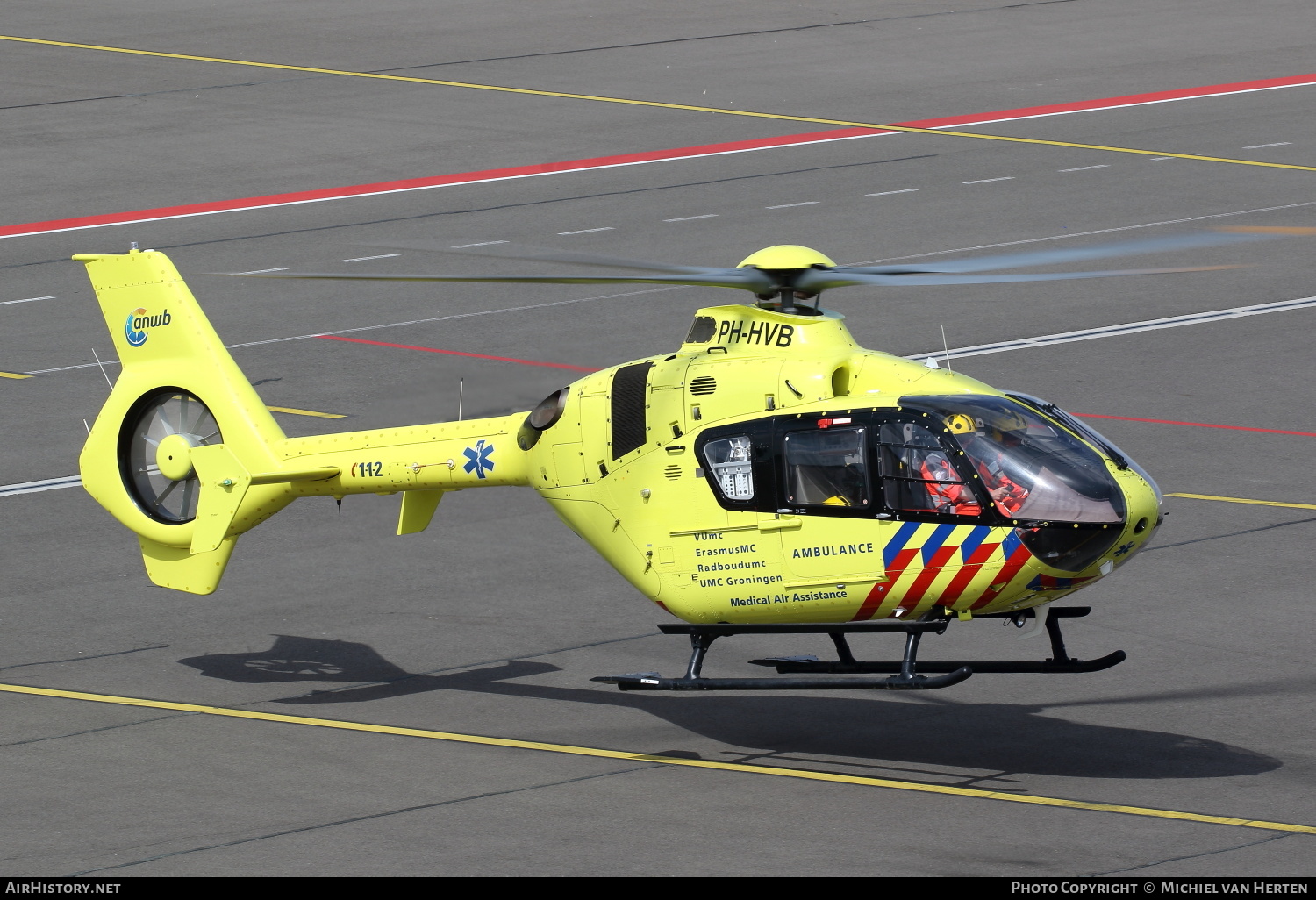 Aircraft Photo of PH-HVB | Eurocopter EC-135T-2+ | ANWB Medical Air Assistance | AirHistory.net #289582