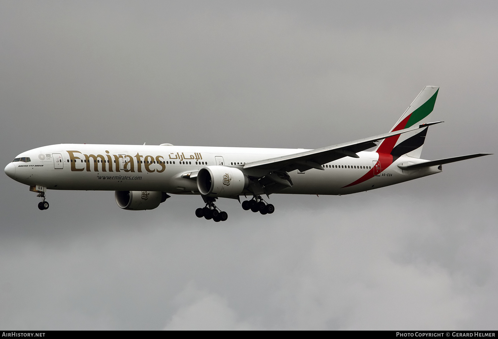 Aircraft Photo of A6-EQA | Boeing 777-300/ER | Emirates | AirHistory.net #290155