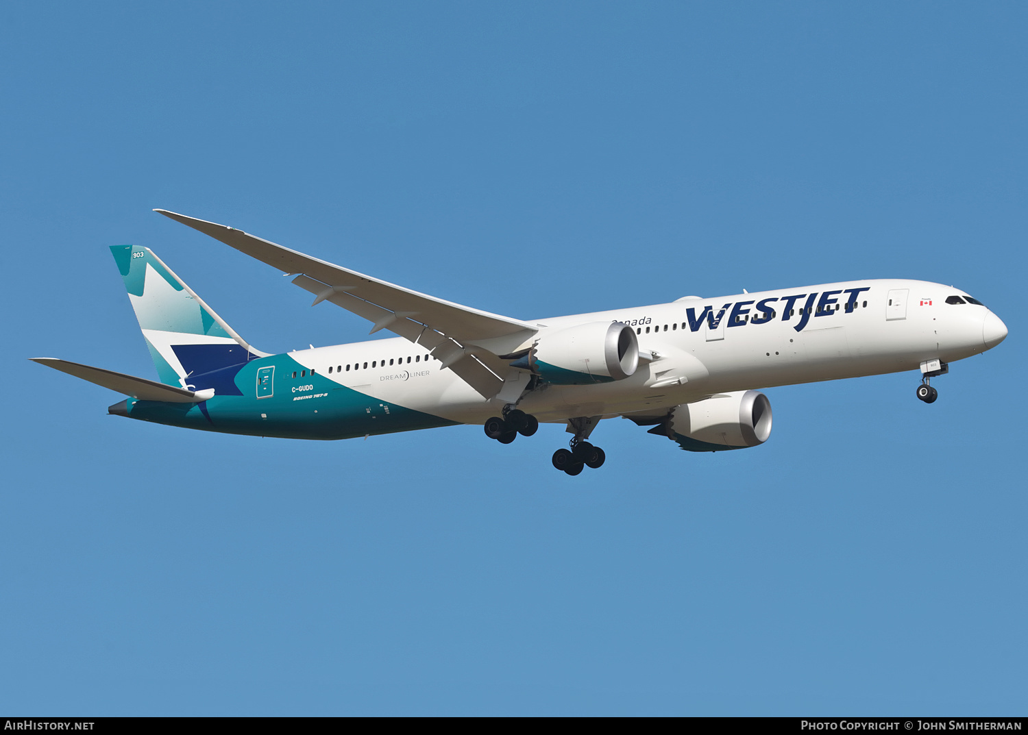 Aircraft Photo of C-GUDO | Boeing 787-9 Dreamliner | WestJet | AirHistory.net #291358