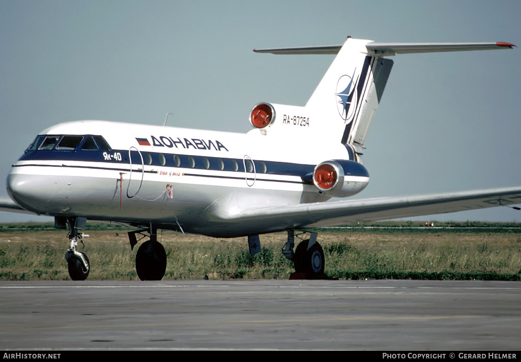 Aircraft Photo of RA-87254 | Yakovlev Yak-40 | Donavia | AirHistory.net #292083