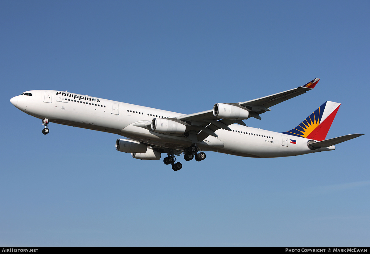 Aircraft Photo of RP-C3437 | Airbus A340-313 | Philippine Airlines | AirHistory.net #292095