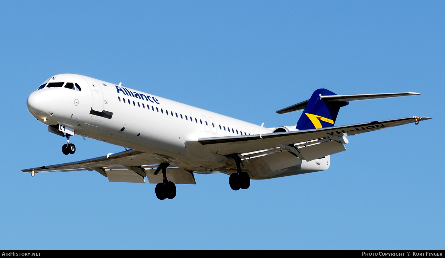 Aircraft Photo of VH-UQN | Fokker 100 (F28-0100) | Alliance Airlines | AirHistory.net #292448