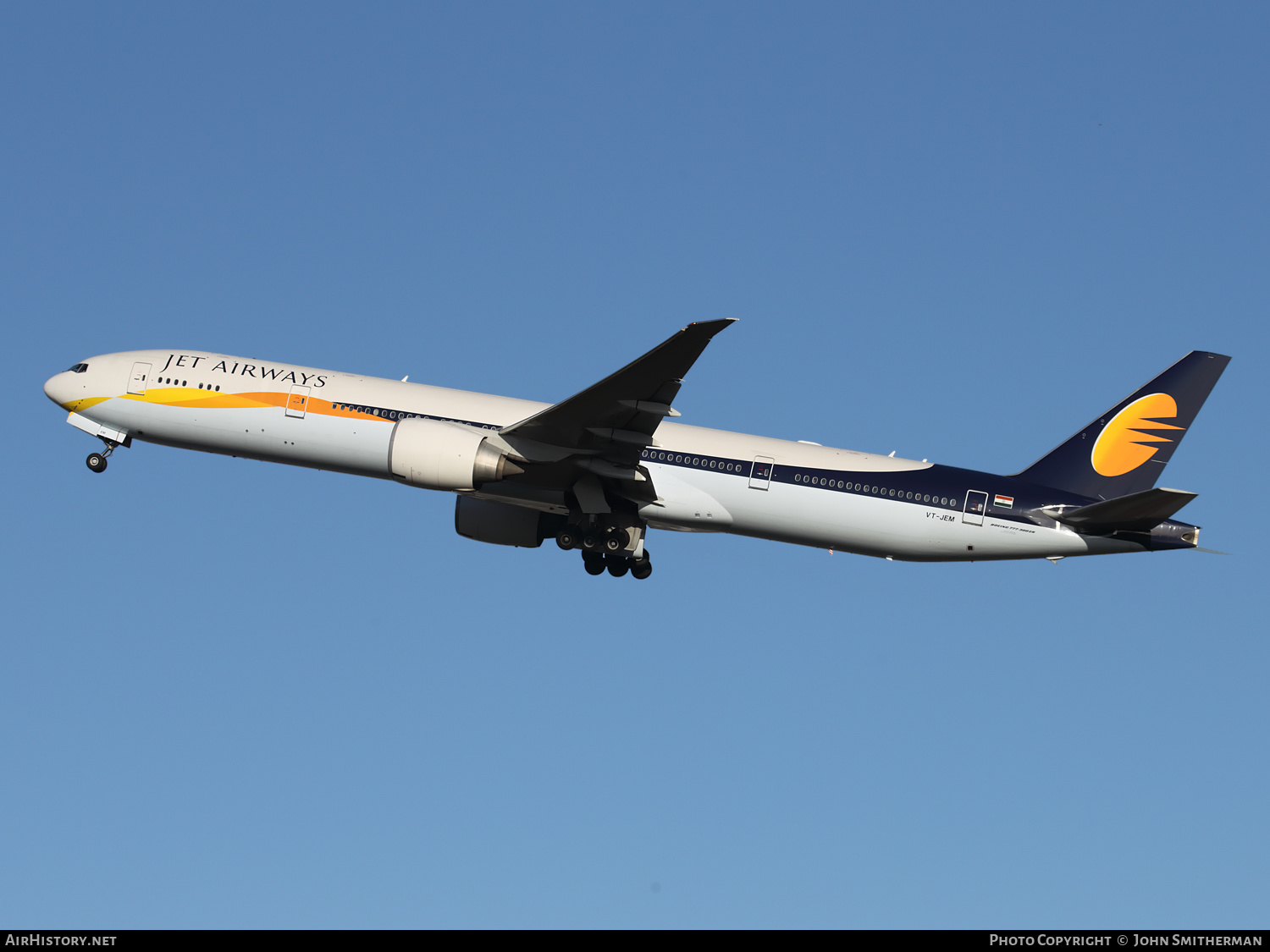 Aircraft Photo of VT-JEM | Boeing 777-35R/ER | Jet Airways | AirHistory.net #292562